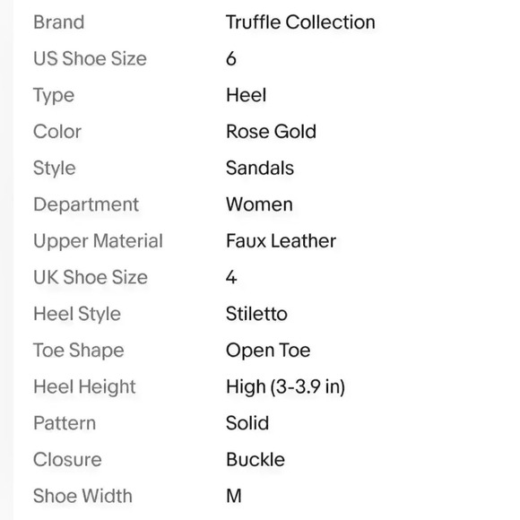 NIB Truffle Collection Helen Full Exposure Rose Gold Metallic Heel Sandal Sz 6US - Picture 7 of 7